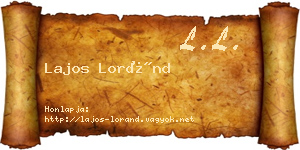 Lajos Loránd névjegykártya