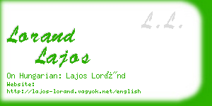 lorand lajos business card